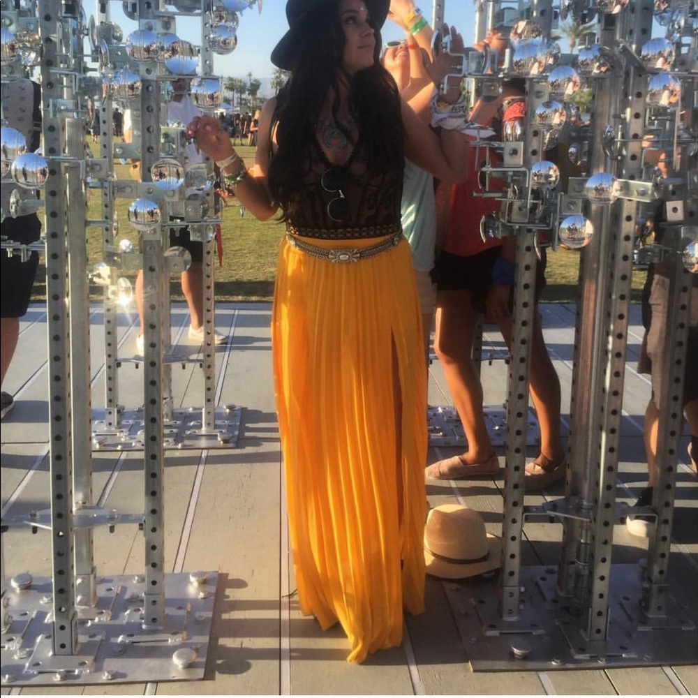Yellow maxi skirt